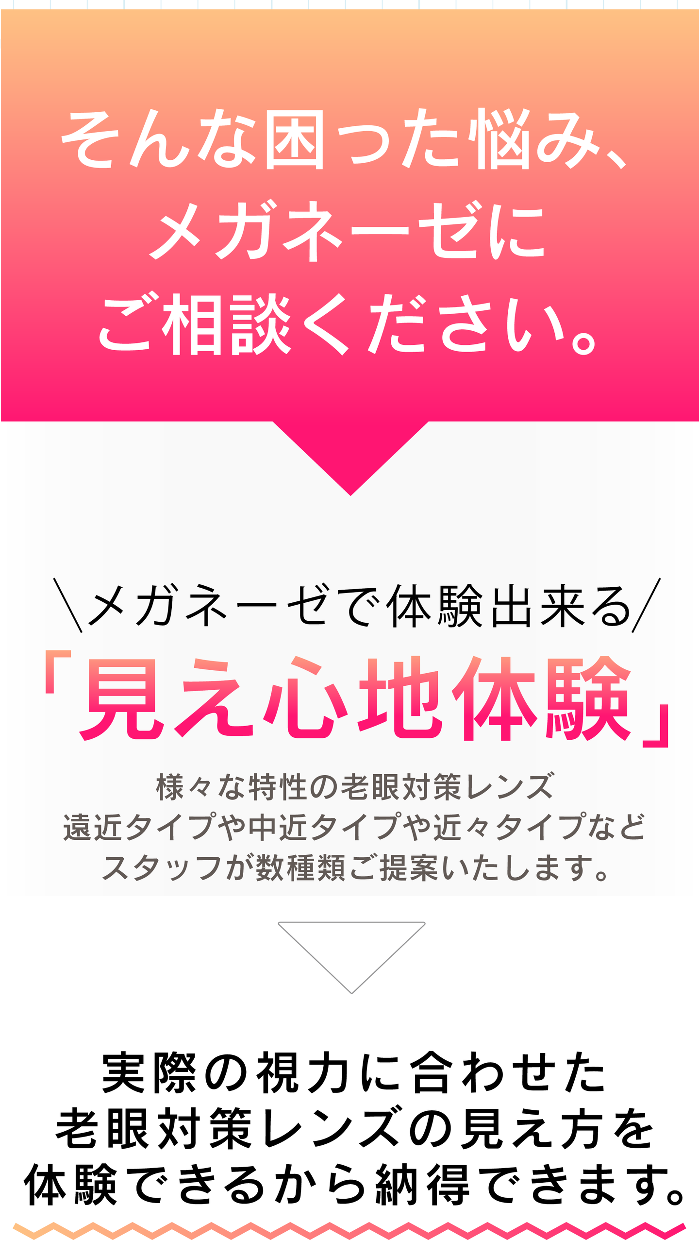 そんな悩みはメガネーゼに相談ください