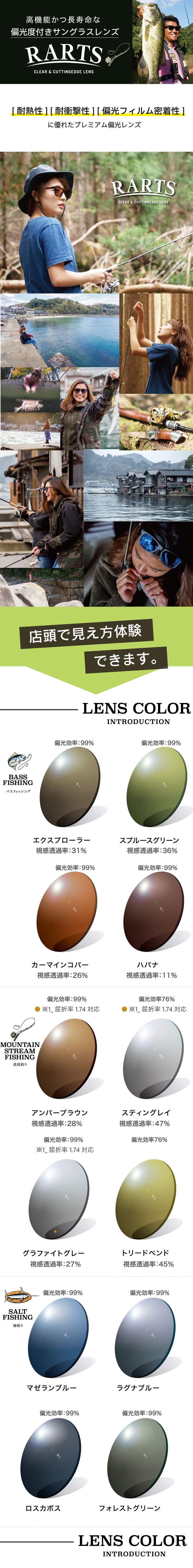 アーツrarts偏光レンズ詳細紹介