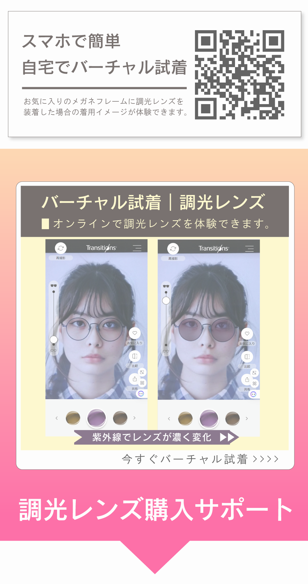 ニコントランジションズgensジェンエスバーチャル試着